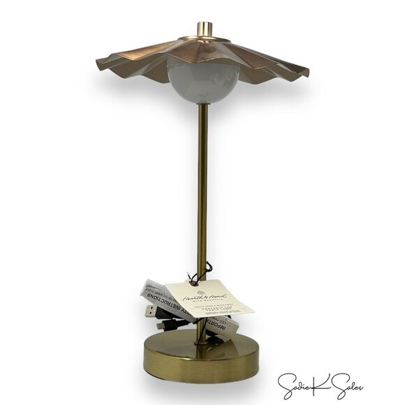 13" Brass Scalloped Shade Portable Table Lamp - Hearth & Hand Magnolia, Target - Picture 7 of 11
